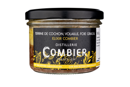 Terrine de cochon, foie gras, volaille & Elixir Combier de la Distillerie Combier