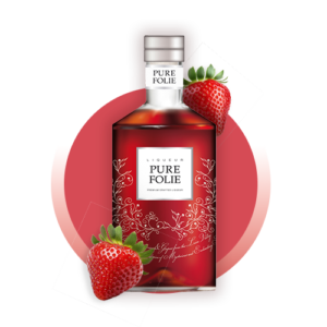 Bouteille Liqueur Pure Folie à la fraise de la Distillerie Combier